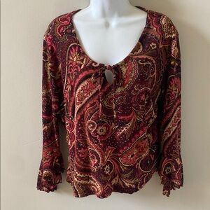KENNY DANA Paisley Design Top, Stretch Crêpe Material, Large. From the 1980s